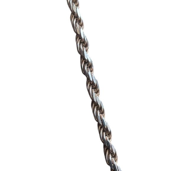 Vintage 925 Sterling Silver Rope‎ Chain Necklace 20 inch Italy FMC 23 Grams - Picture 3 of 7